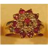 Image 1 : Diamond and Ruby 14k gold ring. #1320498