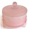 Image 1 : FLAPPERS Pink Depression Glass Deco Powder Jar #1334331
