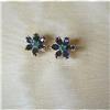 Image 1 : ESTATE SAPPHIRE & EMERALD EAR STUDS #1334502