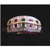 Image 1 : 14kt Diamond, Sapphire, Ruby & Emerald Ring #1334533