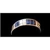 Image 1 : 18K Gold Band with Diamonds and Sapphires #1334857