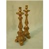 Image 1 : PAIR OF GILTED WOOD CANDLESTICKS - BARROQUE #1353351