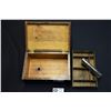 Image 2 : Antique Inlaid Wood Letterbox with Removable Tray