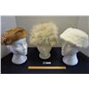 Image 1 : Lot of 3 Fur Hats Sm Size