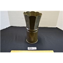 1943 Trench Art Vase made from Cdn 25 PR Brass Casing
