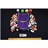 Image 1 : Large Lot of Vintage Assorted Dice in Crown Royal Bag
