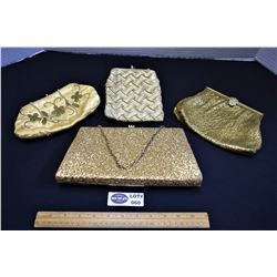 Lot of Four Vintage Gold Evening Bags and Clutches