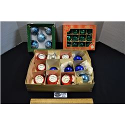 Lot of 3 Boxes of Assorted Vintage Glass Christmas Decorations
