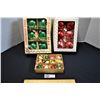 Image 1 : Lot of 3 Boxes of Assorted Vintage Glass Christmas Decorations