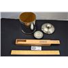 Image 1 : Stainless Cedar Lined Humidor, Bering Individual Cigar Box, and Tin Snuff Box