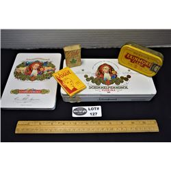 Lot of 2 Schimmelpenninck Cigar Tins, Erinmore Flake Tin and Vogue Cigarette Paper