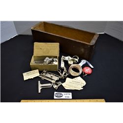 Sewing Cabinet Drawer with Greist Sewing Machine Attachments in Original Box