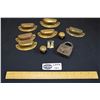 Image 1 : Lot of Vintage Brass Drawer Pulls, Estucheon/Lock Plate and Padlock