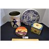 Image 1 : Lot of 4 Vintage Tins includes Rileys, Carr & Co, Gray & Dunn and Cracker Jack