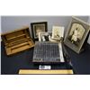 Image 1 : Vintage Oak Instrument Box, American Photo Lab Precise Trimmer No. 1 and Photos