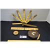 Image 1 : Lot of 2 Retractable Tape Measures, 1 German Blindman Ruler and 1 Lufkin Folding