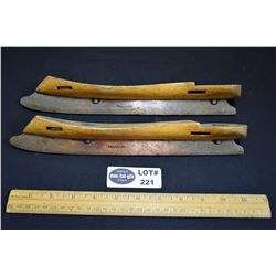 Antique Wood Ice Skates with Pelikaan Blades-Holland