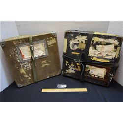 Lot of 2 Vintage Film Reel Shipping Containers