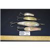 Image 1 : Lot of 4 Vintage Metal Spoon Lures includes 2 Williams Wablers,AL&W Fishrite