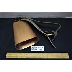Vintage Copper Cow Bell with Leather Strap