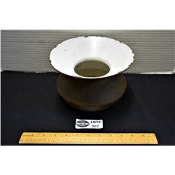 Antique Cast Iron And Enamel Spittoon