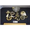Image 1 : Assorted Vintage Oil Lamp Parts and Glass Base