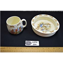 Lot of Vintage 1960s-70s Royal Doulton Bunnykins Mug and Bowl
