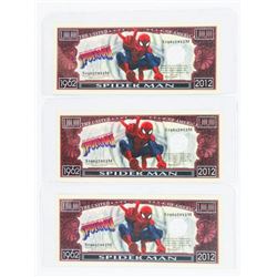Lot (3) USA Spiderman Collector Notes