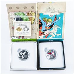 Lot (2) RCM / DC Comics and looney Tunes .999 Fine Silver $10.00 Coins