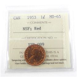 1953 Canada 1 Cent MS65. Red. NSF
