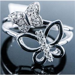 925 Silver Diamond Ring. Size 6