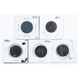 Group of (5) Canada Large Cents: 1897, 1898, 1899, 1900, 1901