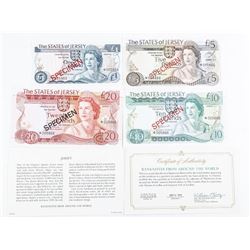 Group of (4) Specimen Notes 'the States of Jersey' (MCE)