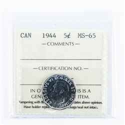 Canada 1944 5 Cents MS-65 ICCS
