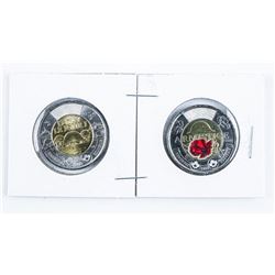 Lot (2) RCM Special issue 2.00 Coins, 2018 Red Poppy and 2019 Armistice