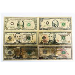 Lot of (6) 24kt Gold Leaf Set - USA Collector Notes