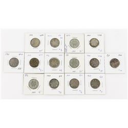 Estate Lot (14) Canada 925 Silver 25 Cent Coins (1900-1917)