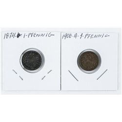 Lot (2) 1 Penny Farthings 1874 and 1900a (AE)