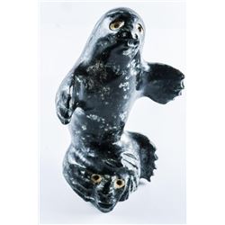 Estate Inuit Carving Stone Seal, Signed Â