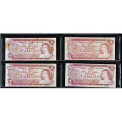 Group of (4) Bank of Canada 1974 2.00