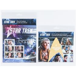 Group of (2) Star Trek Pane of 5 Collector Stamps
