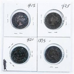 Group of (4) Canada Large Cents: 1887, 1890, 1895, 1900