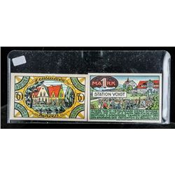 Group of (2) Notgeld Germany Emergency Money 1910-1922 Era. Scarce