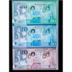 THANK YOU FRONT LINE WORKERS - First Issue In World - 3x $20.00 Collector Notes. GEM UNC