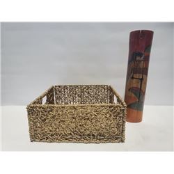 Tanya Tucker Wicker Basket and painted Bamboo