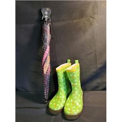 Tanya Tucker Rain Boots and Unbrella