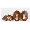 Image 1 : Three Assorted Chinese Stone Inlaid Wood Panels