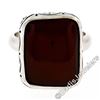 Vintage Sterling Silver Cushion Cabochon Carnelian Solitaire Ring