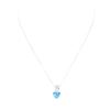 3.10 ctw Blue Topaz and Diamond Heart Shaped Pendant with Chain - 14KT White Gol