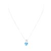 Image 1 : 3.10 ctw Blue Topaz and Diamond Heart Shaped Pendant with Chain - 14KT White Gol